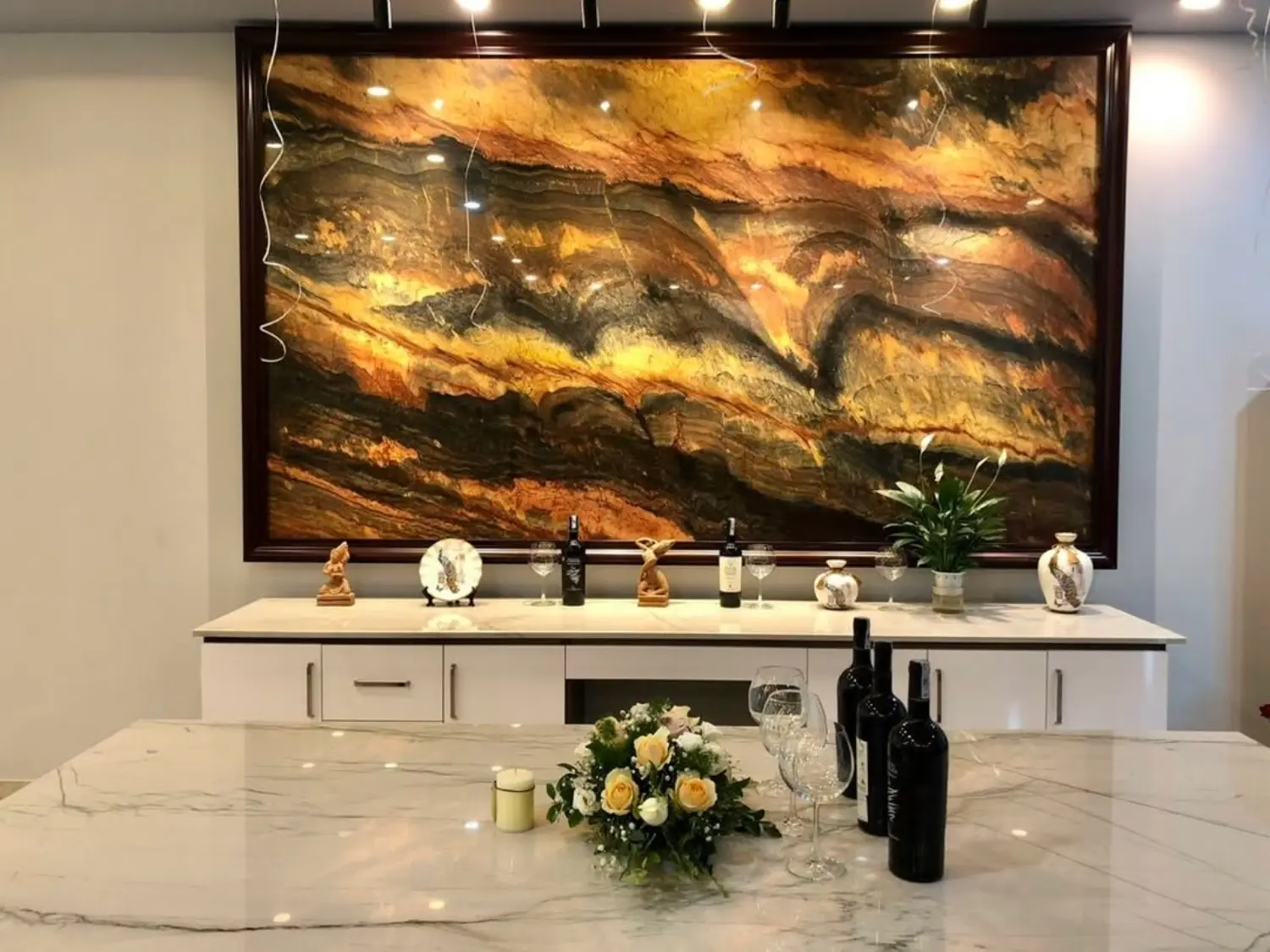 Book-Matched Feature Wall