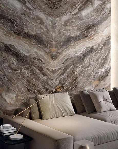 Book-Matched Lounge Wall